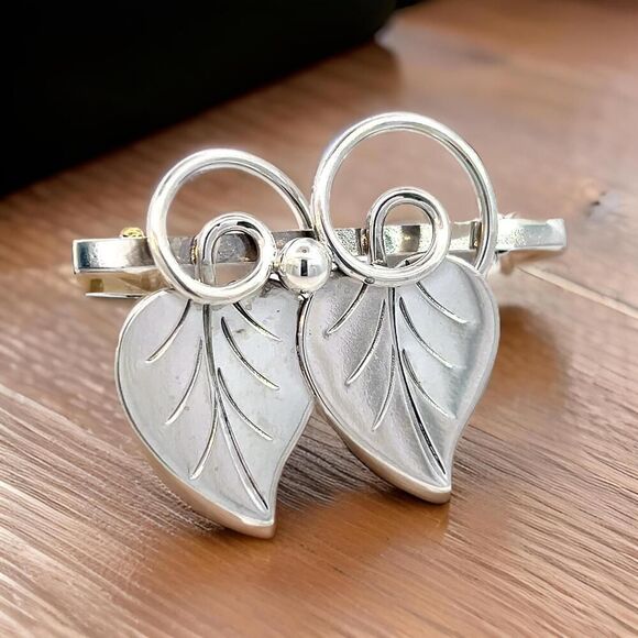 Georg Jensen Estate Vine Leaves Brooch Silver GJ33 - Picture 7 of 15